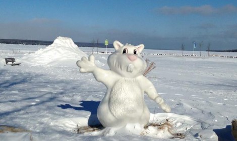 Wiarton Willie Statue in Wiarton Ontariio